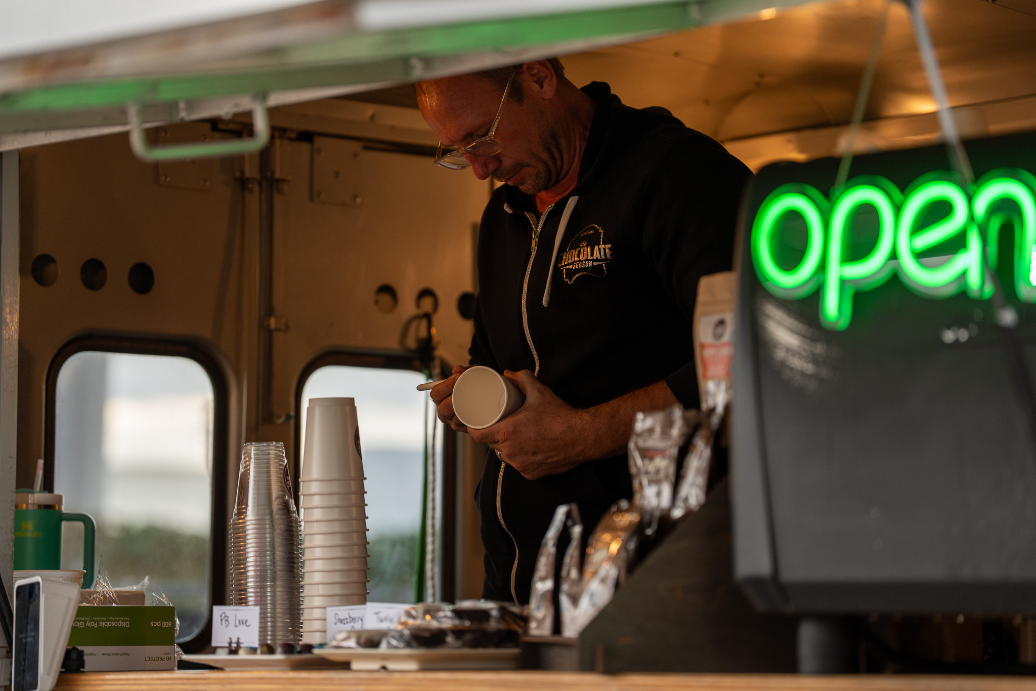 Chocolate truck photo 3: Display of chocolates